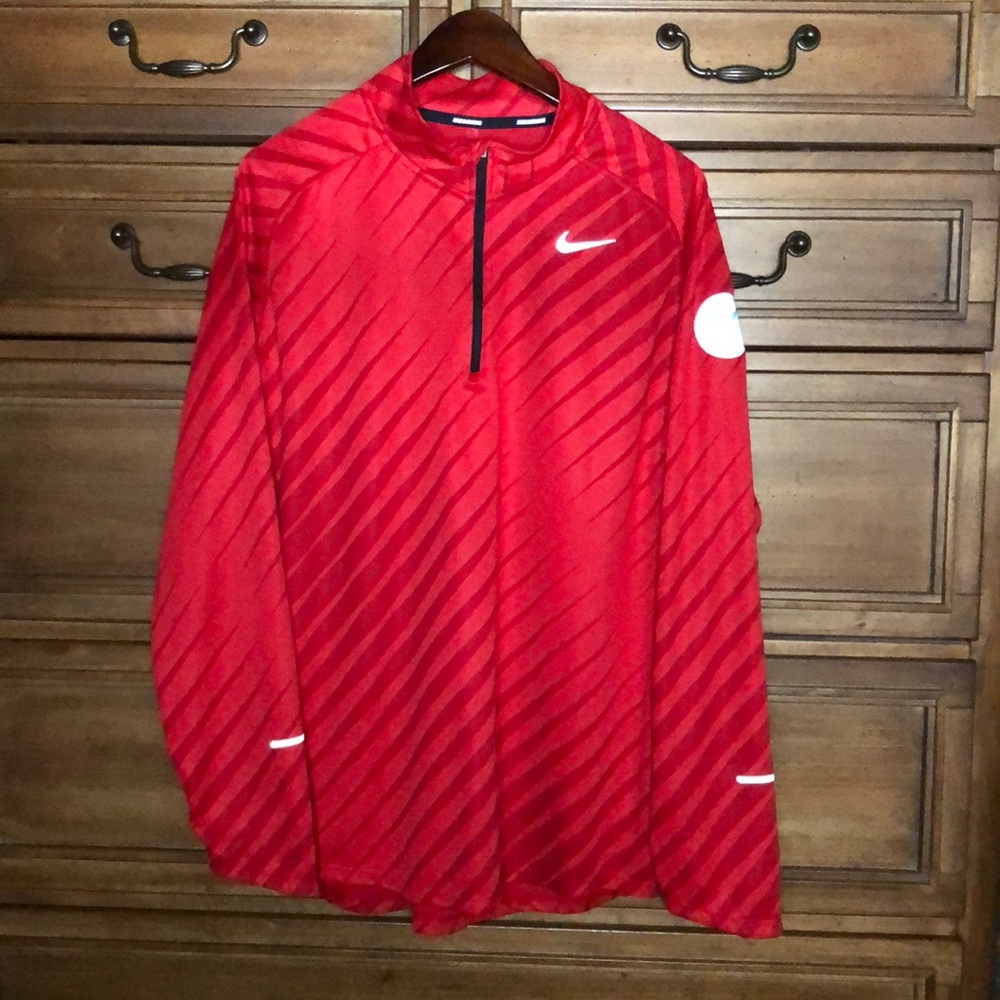 Nike Red Performance Half-Zip Jacket